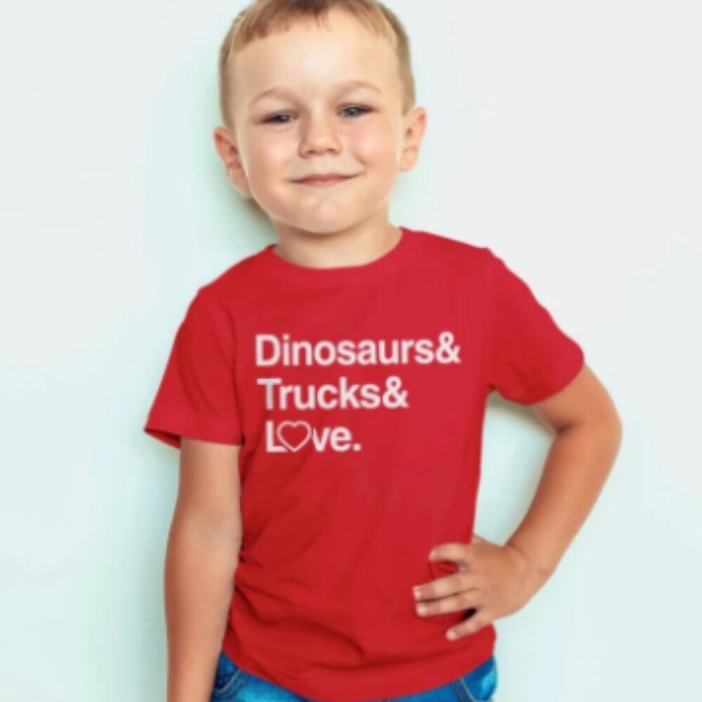 Lola & Taylor - Dinosaurs & Trucks & Love T-shirt